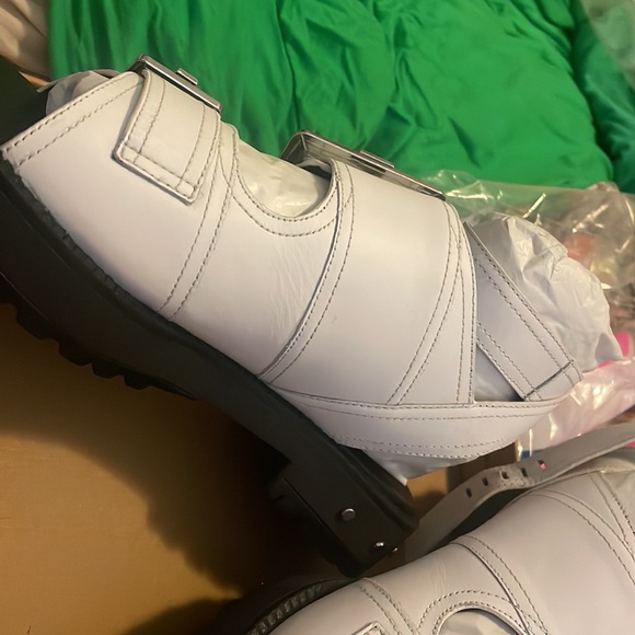 Brand new never worn white buckle gladiator style studded sole sandal - Picture 3 of 8